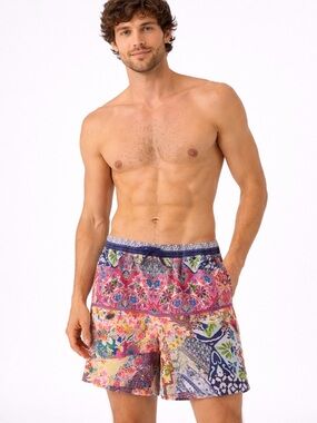 Johnny Was Men's Multicolor Patterned Swim Shorts NWOT